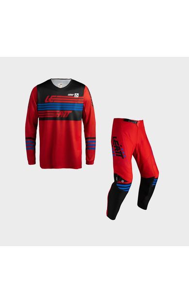 Leatt 3.5 Stripes Kırmızı Motosiklet Jersey Pantolon Takımı