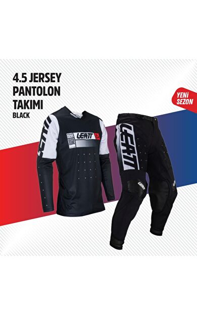 LEATT SİYAH BEYAZ JERSEY PANTOLON TAKIMI