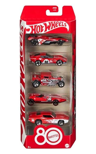 Hot Wheels JGK08 Mattel 80th Anniversary 5 Pack