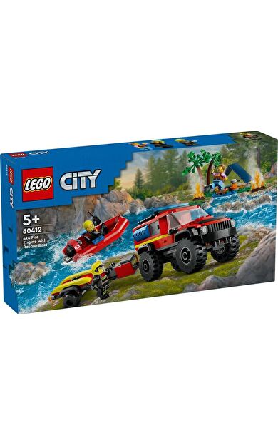LEGO City 60412 4x4 Fire Truck with Rescue Boat