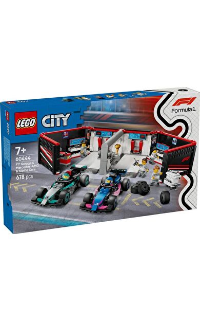 LEGO City 60444 F1 Garage and Mercedes-AMG and Alpine Cars