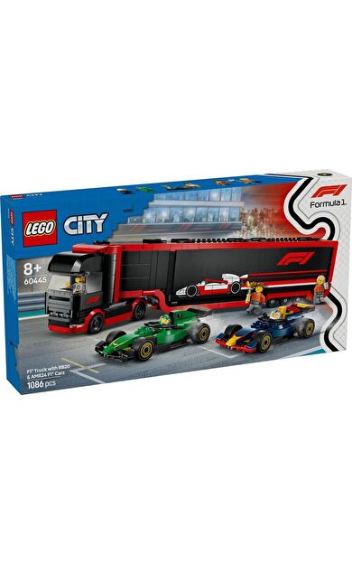 LEGO City 60445 F1 Truck with RB20 and AMR24 F1 Cars