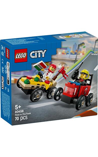 LEGO City 60458 Pizza vs. Fire Truck Race Car Pack