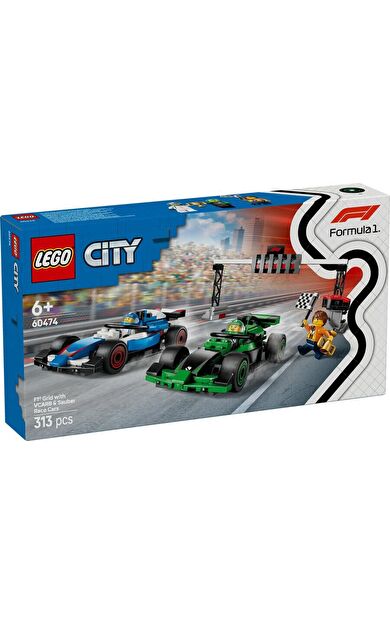 LEGO City 60474 F1 Grid with VCARB and Sauber Race Cars