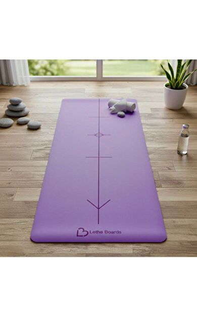 Lethe Boards Doğal Kauçuk PU+ Rubber Kaydırmaz Yoga Matı 5 mm - Taşıma Askılı Pilates Minderi