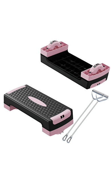 Lethe Boards 2in 1 Fitness Aerobik Dengeli Step Tahtası Denge Pedalı Eğim Ayarı Ve Çekme Halatları 68x28x10/15cm