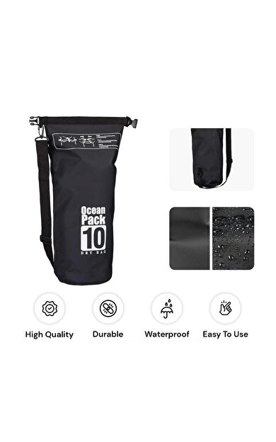 Lethe Boards Ocean Pack 10 L Siyah Su Geçirmez Yüzen Çanta