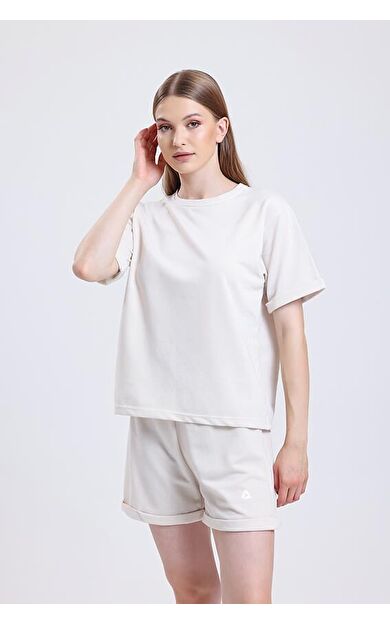 Letoon Ltn-g200 Kısa Kollu T-shirt Şort Takım - Krem