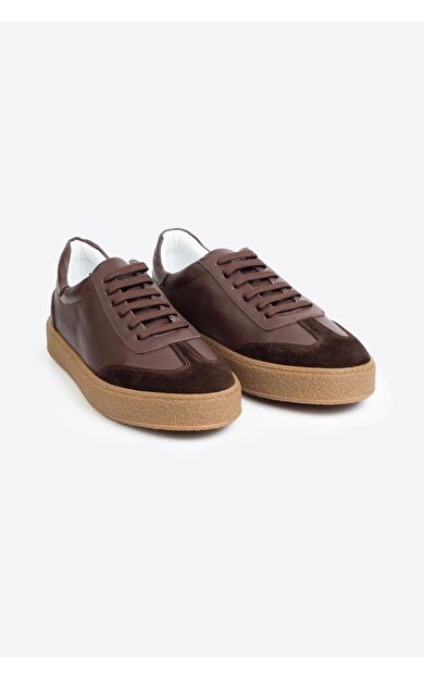Letoon Ltn-hy04 Erkek Hakiki Deri Günlük Sneaker – Casual Ayakkabı - Kahverengi̇