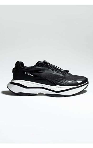 Letoon Hafif Tabanlı, Nefes Alabilen, Konforlu Günlük Sneaker - Si̇yah Beyaz