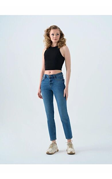 Loft Elena Emıly Mıd Blue Wash Kadın Jean Pantolon LF2037060