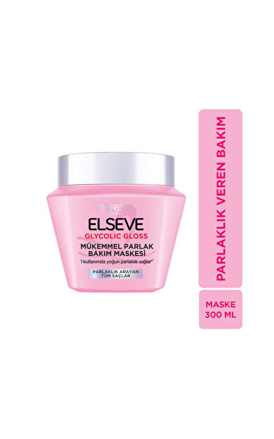 L'Oréal Paris Elseve Glycolic Gloss Mükemmel Parlak Bakım Maskesi 300 Ml