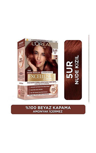 L'Oréal Paris Excellence Creme Nude Renkler Saç Boyası - 5UR Red