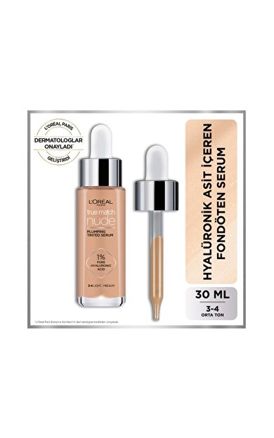 L'Oréal Paris True Match Nude Fondöten Serum 3-4 Light Medium