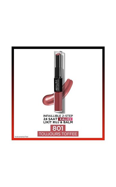 L'Oréal Paris Infaillible 2-Step 24 Saat Kalıcı Likit Ruj &amp; Balm - 801 Toujours Toffee