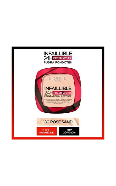 L'Oréal Paris Infaillible 24H Fresh Wear Pudra Fondöten 180 Rose Sand