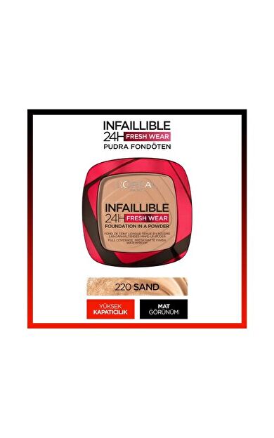 L'Oréal Paris Infaillible 24H Fresh Wear Pudra Fondöten 220 Sand