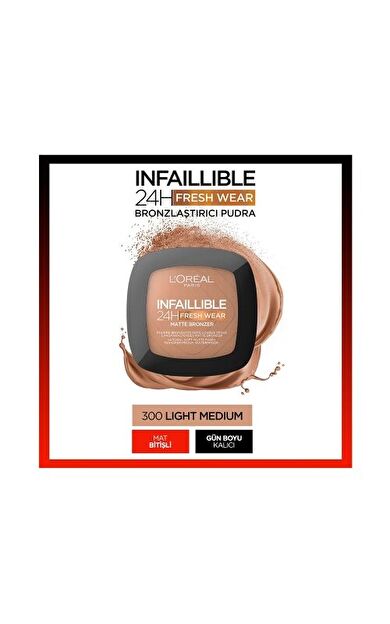 L'Oréal Paris Infaillible 24H Fresh Wear Bronzlaştırıcı Pudra - 300 Light Medium