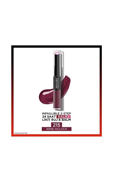 L'Oréal Paris Infaillible 2-Step 24 Saat Kalıcı Likit Ruj &amp; Balm - 215 Wine Oclock