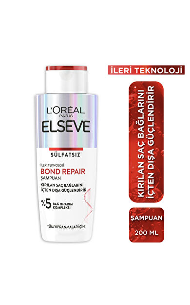 L'Oréal Paris Bond Repair Tüm Yıpranmalar için Saç Bağlarını Güçlendirici Şampuan 200 ml