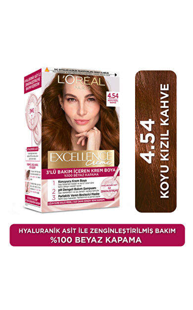 Excellence Creme Saç Boyası 4.54 Koyu Kızıl Kahve