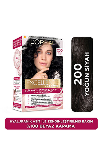 Excellence Creme Saç Boyası 200 Yoğun Siyah