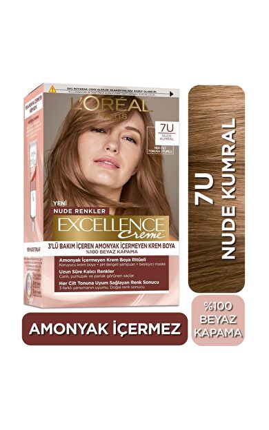 L’Oréal Paris Excellence Creme Nude Renkler Saç Boyası – 7U Nude Kumral