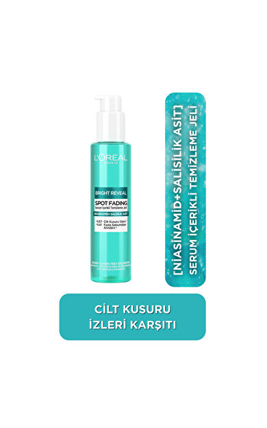 L'Oréal Paris Bright Reveal Cilt Kusuru İzi Karşıtı, Serum İçerikli Temizleme Jeli Niasinamid+Salisilik Asit 150 ml