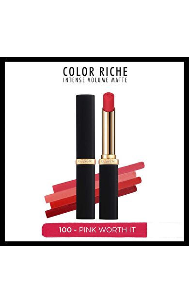 L'Oréal Paris Color Riche Colors of Worth Intense Volume Matte Ruj - 100 Pink Worth It