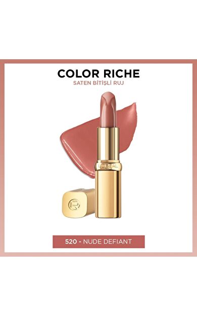 L'Oréal Paris Color Riche Saten Bitişli Ruj - 520 Nude Defiant