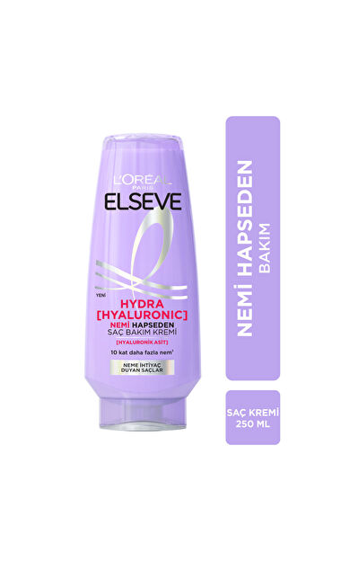 L'Oréal Paris Elseve Hydra [Hyaluronic] Nemi Hapseden Saç Bakım Kremi 250ml