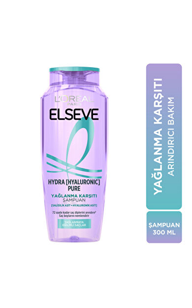L'Oréal Paris Elseve Hydra [Hyaluronic] Pure Salisilik Asit İçeren Yağlanma Karşıtı Arındırıcı Şampuan 300 ml