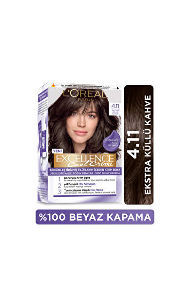 L’Oréal Paris Excellence Cool Creme Saç Boyası – 4.11 Ekstra Küllü Kahve