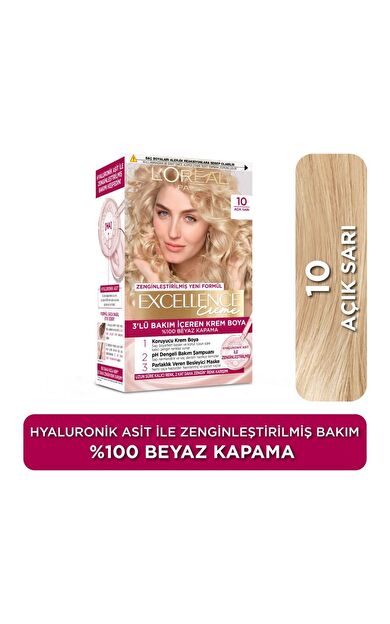 L’Oréal Paris Excellence Creme 10 Açık Sarı Saç Boyası