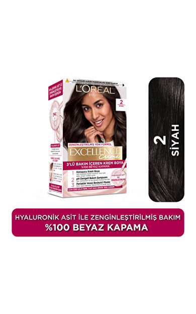 L’Oréal Paris Excellence Creme 2 Siyah Saç Boyası