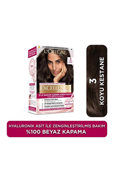 L’Oréal Paris Excellence Creme 3 Koyu Kestane Saç Boyası