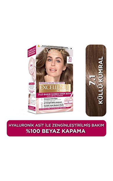 L’Oréal Paris Excellence Creme 7.1 Küllü Kumral Saç Boyası