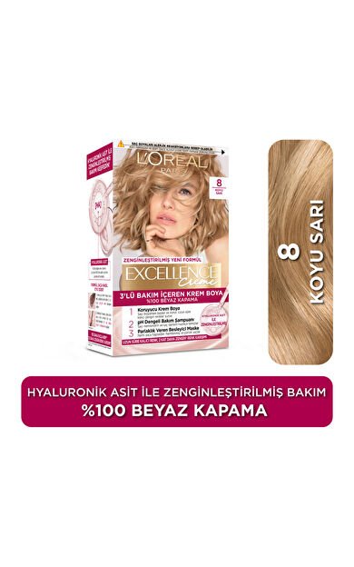 L’Oréal Paris Excellence Creme 8 Koyu Sarı Saç Boyası