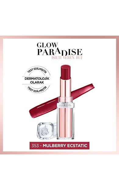 L'Oréal Paris Glow Paradise Balm-in-Lipstick - Işıltı Veren Ruj 353 Mulberry Ecstatic
