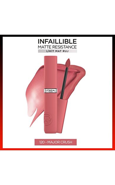 L'Oréal Paris Infaillible Matte Resistance Likit Mat Ruj - 120 Major Crush