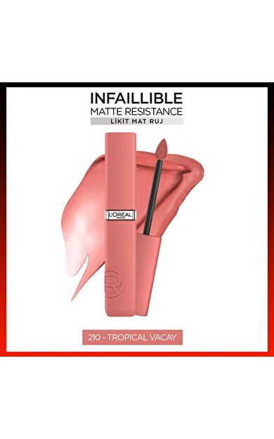 L'Oréal Paris Infaillible Matte Resistance Likit Mat Ruj - 210 Tropical Vacay