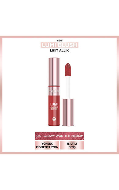 L’Oréal Paris Lumi Blush Likit Allık - 635 Glowy Worth It Medium