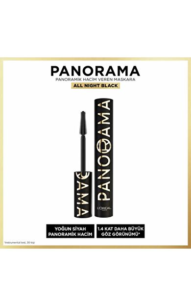 L'Oréal Paris Panorama Hacim Veren Maskara All Night Black - Siyah