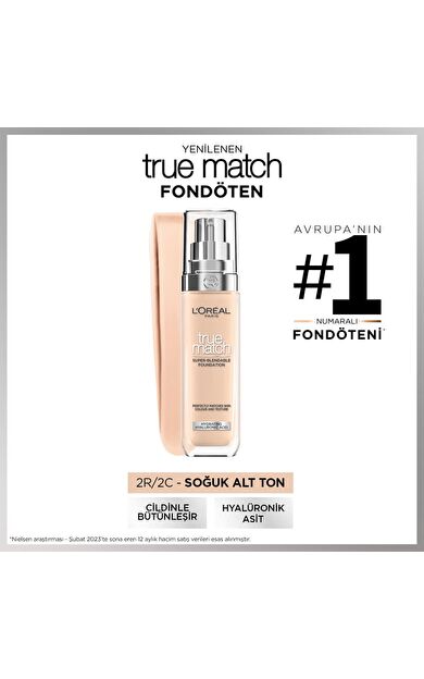 L'Oréal Paris True Match Bakım Yapan Fondöten - 2C Soğuk Alt Ton