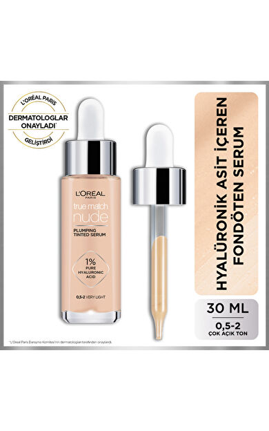 L'Oréal Paris True Match Nude Fondöten Serum 0.5-2 Very Light