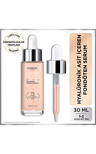 L'Oréal Paris True Match Nude Fondöten Serum 1-2 Rosy Light