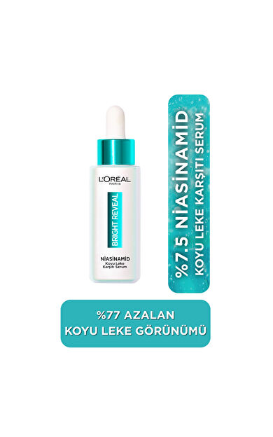 L'Oréal Paris Bright Reveal Sivilce, Güneş, Yaşlanma Lekelerinde Etkili Koyu Leke Karşıtı Serum 10% Niasinamid 30 ml