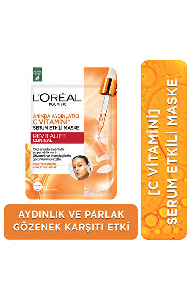 L'Oréal Paris Revitalift Clinical Anında Aydınlatıcı C Vitamini Serum Etkili Maske