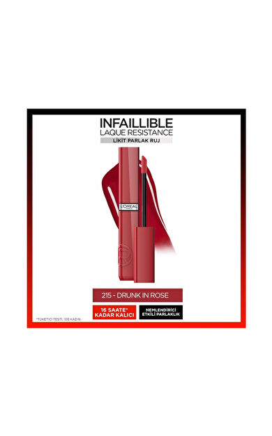 L'Oréal Paris Infaillible Matte Resistance Likit Parlak Ruj 215 Drunk In Rose