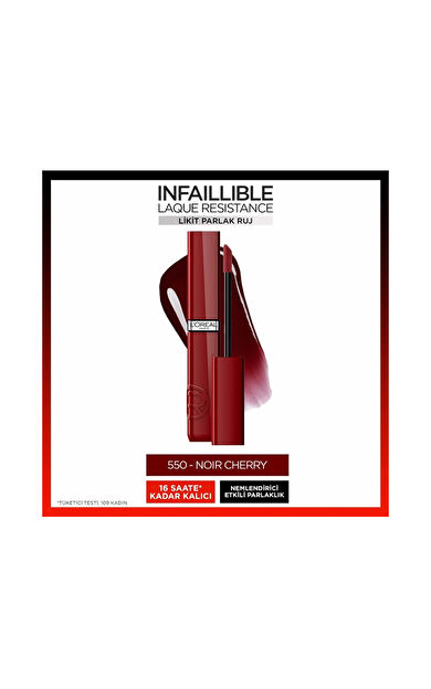 L'Oréal Paris Infaillible Matte Resistance Likit Parlak Ruj 550 Noir Cherry